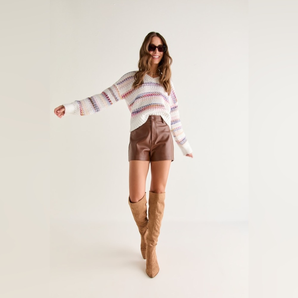 Francesca's Collections Multicolor Pullover V-Nec… - image 16